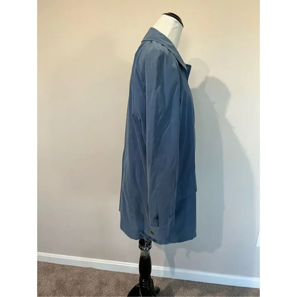Burberrys’ women coat blue oversize full zip pockets size M - Picture 8 of 13